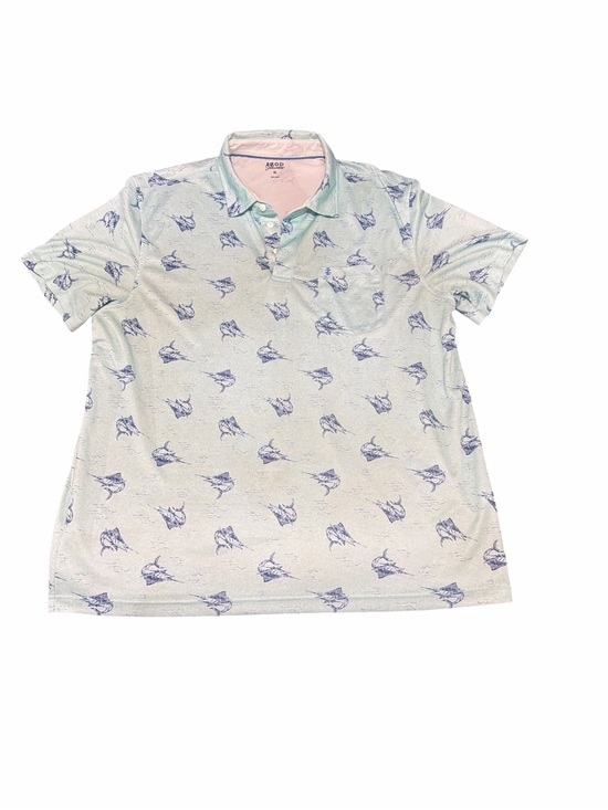 Izod Other - IZOD Saltwater Mens Blue Marlin Fish Print Polo Shirt Pocket XL